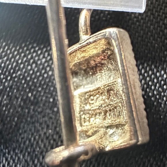 Rectangular Dangle Earrings Featuring Marcasite Gemstones - Picture 3 of 3